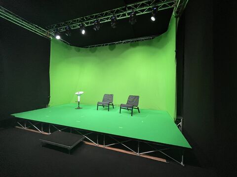 Studio con green screen per riprese e streaming, 2020