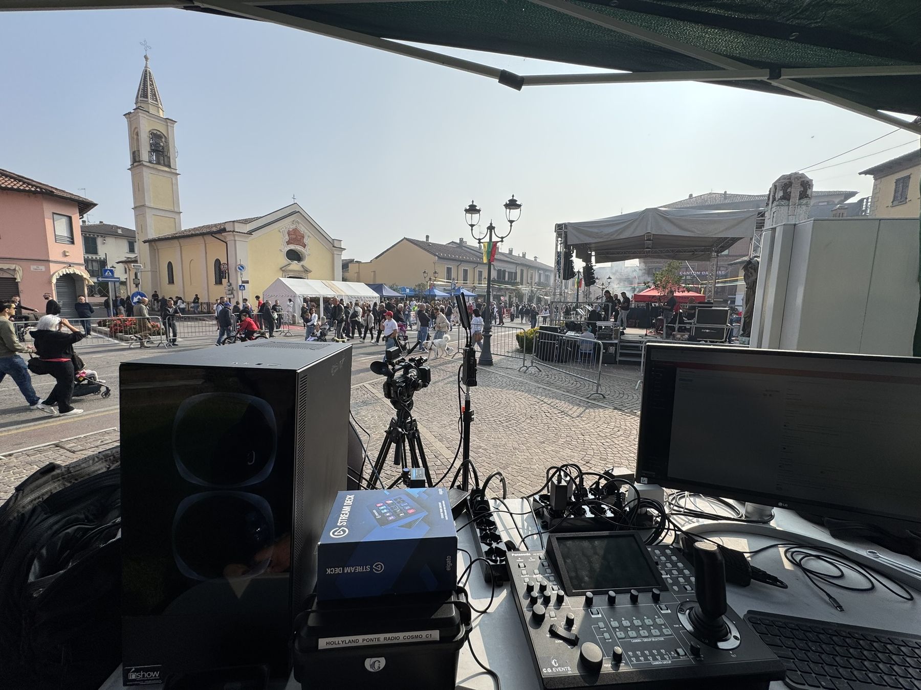 Palio dell'Oca di Lachiarella — produzione tecnica audio, luci e video